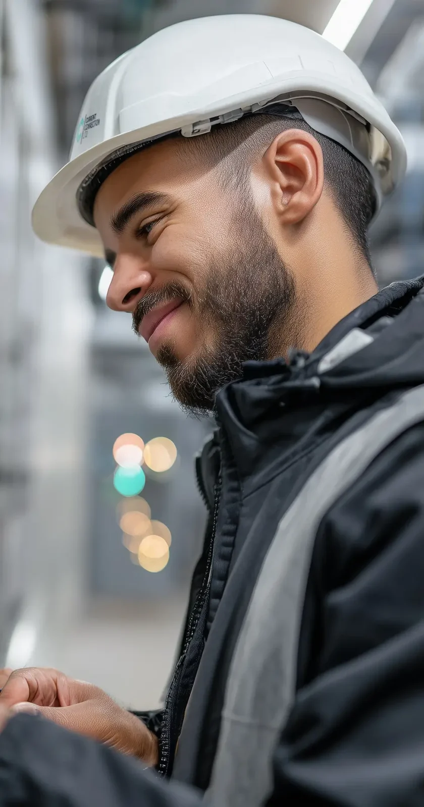 Engineer working on a fuse box